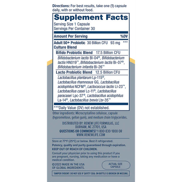 Renew Life UF ADULT 50+ 30B 30 CT