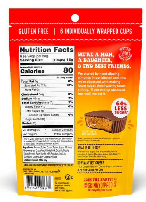 SKINNYDIPPED Milk Chocolate Peanut Butter Cup 3.17 OZ