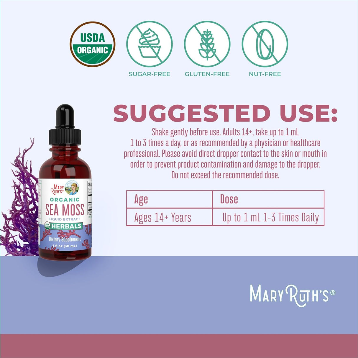 MaryRuth Organic Sea Moss Liquid Drops (1 oz)