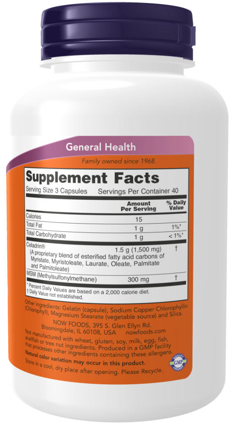 Now CELADRIN & MSM 120 CAPS