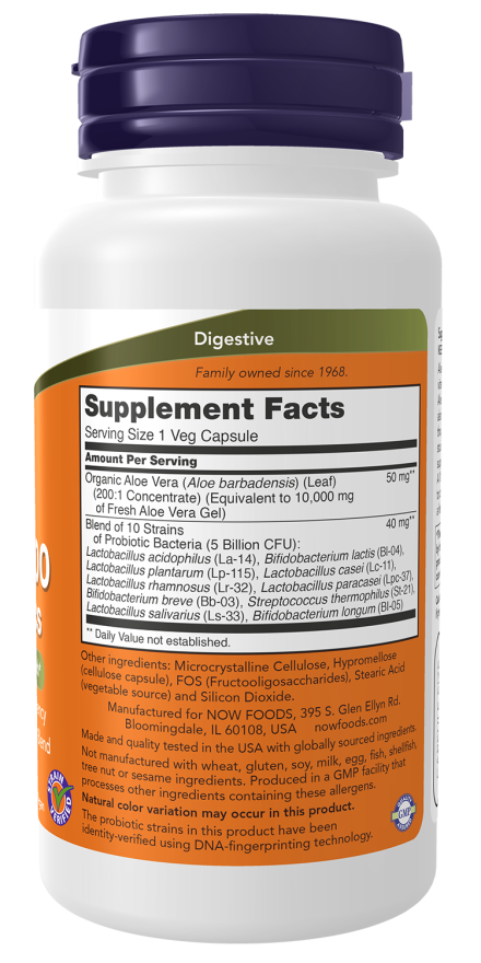 Now ALOE VERA 10,000 & PROBIOTICS 60 VCAPS