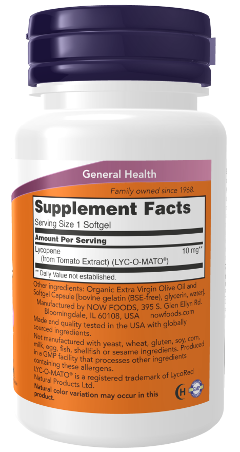 Now LYCOPENE 10mg 120 SGELS