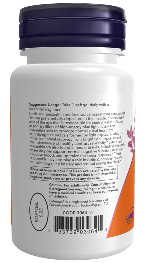 Now LUTEIN & ZEAXANTHIN (LUTEMAX 2020) 60 SGELS