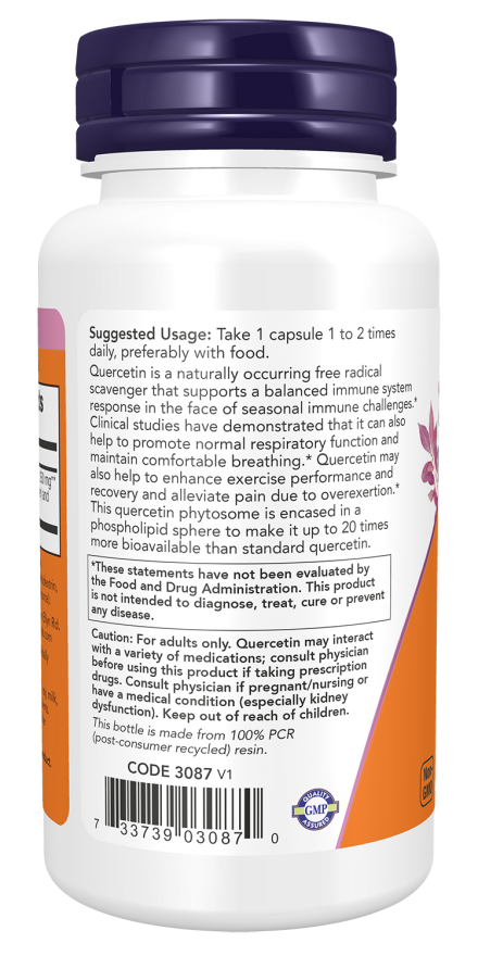 Now QUERCETIN PHYTOSOME 250MG 90 VCAPS