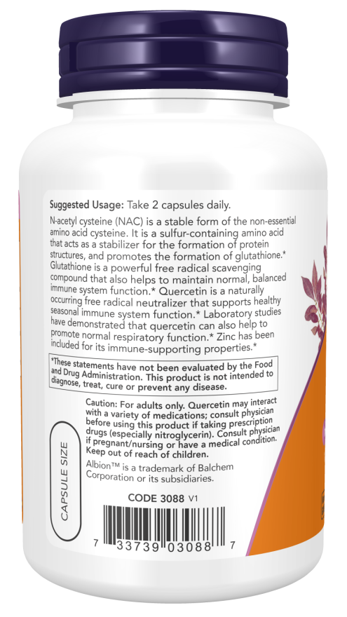 Now NAC with QUERCETIN & ZINC 90 VCAPS
