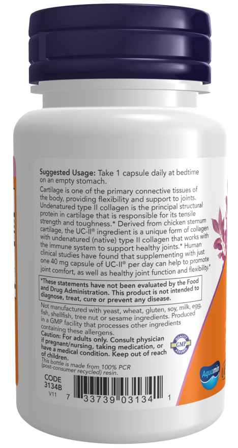 Now UC-II TYPE II COLLAGEN 40MG 60 VCAPS