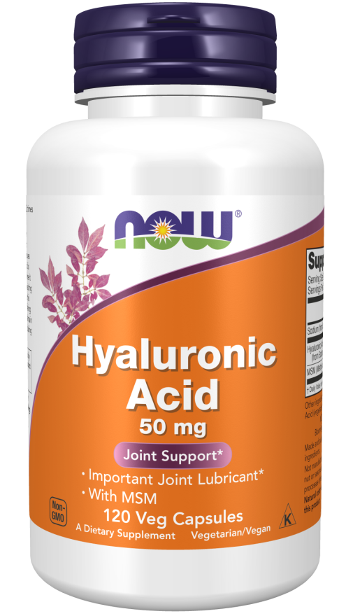 Now HYALURONIC ACID 50MG + MSM 120 VCAPS