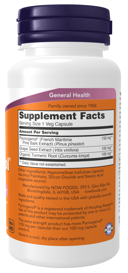 Now PYCNOGENOL(R) 150mg 60 VCAPS
