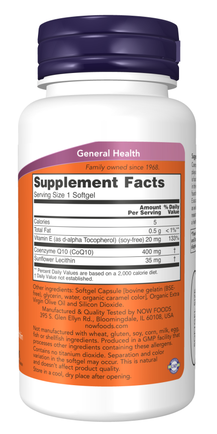 Now CoQ10 400mg 30 SGELS