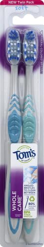 TOM'S OF MAINE WHOLE CARE SOFT-BRISTLE TOOTHBRUSH TWIN PACK 2PC