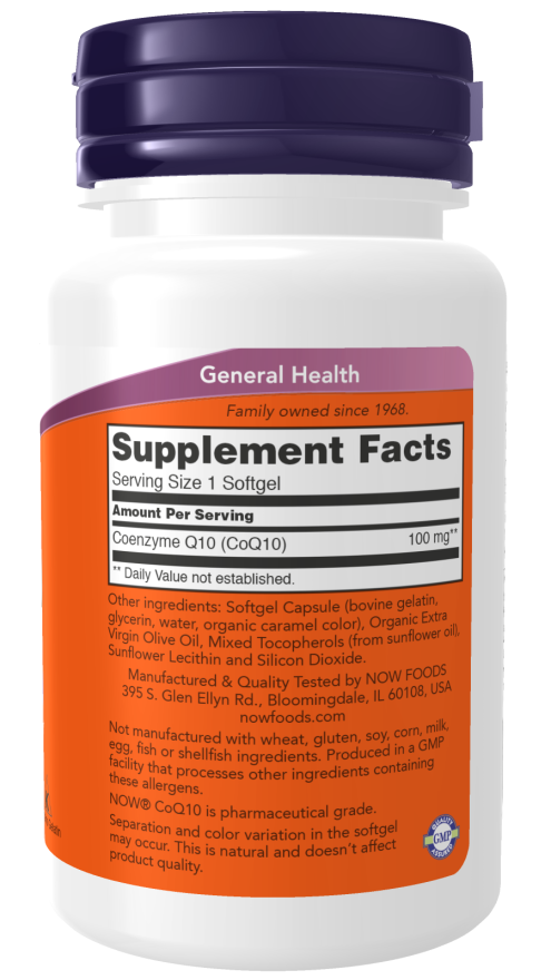 Now CoQ10 100mg 50 SGELS