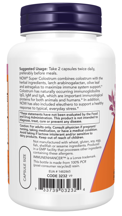 Now SUPER COLOSTRUM 500MG 90 VCAPS
