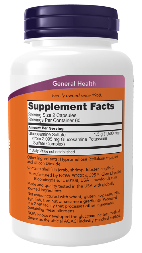 Now GLUCOSAMINE SULFATE 750mg 120 VCAPS