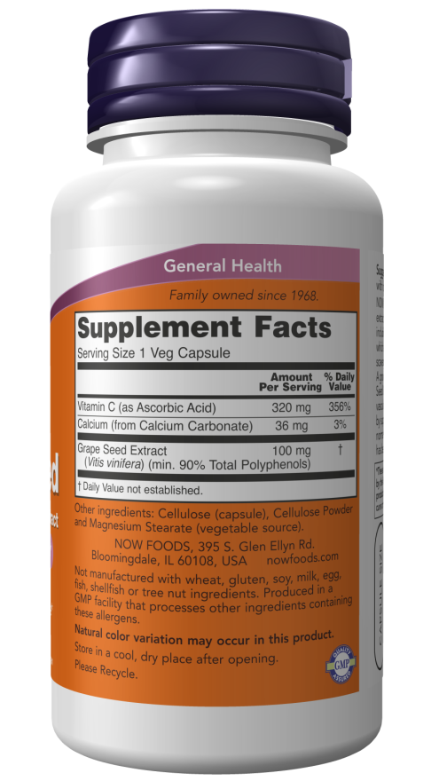 Now GRAPE SEED ANTI 100mg 200 VCAPS