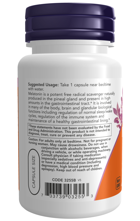 Now MELATONIN 3mg 180 VCAPS