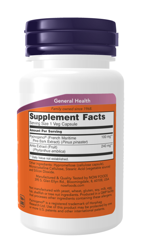 Now PYCNOGENOL 100mg 60 VCAPS