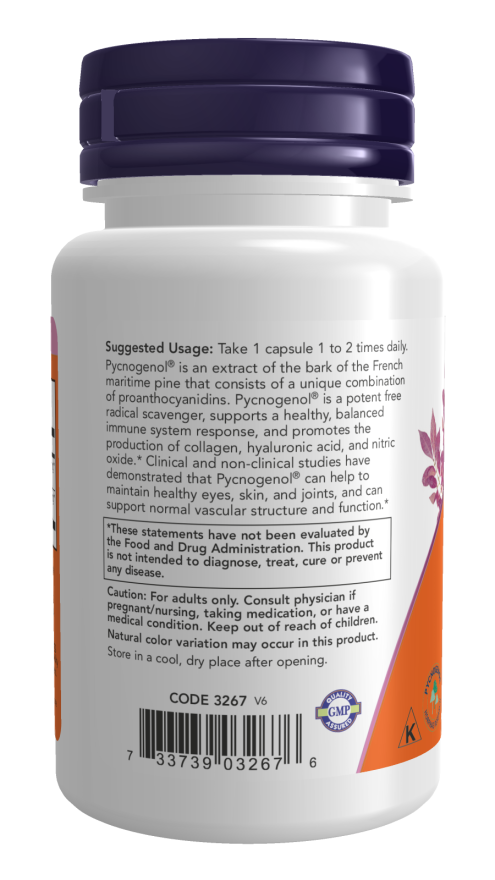 Now PYCNOGENOL 100mg 60 VCAPS