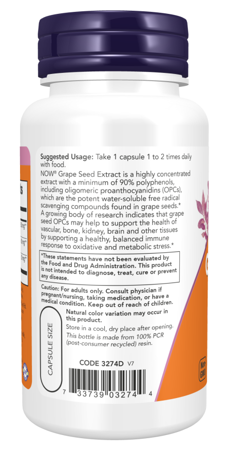 Now GRAPE SEED EXTRACT 250MG 90 VCAPS