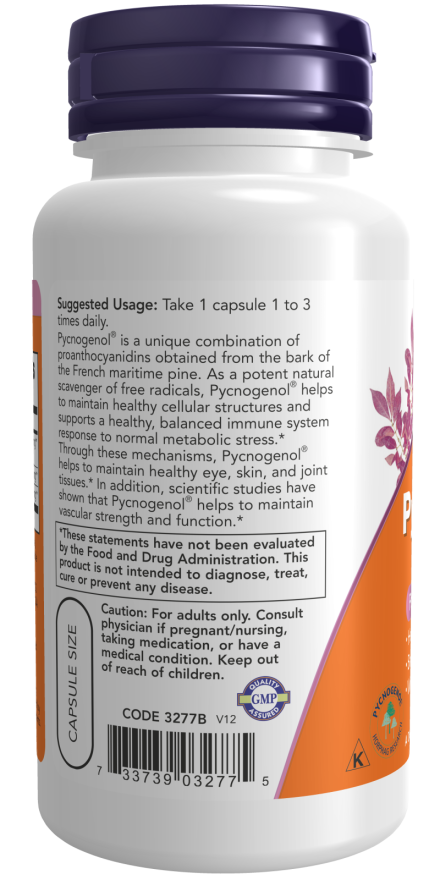 Now PYCNOGENOL 60mg 50 VCAPS