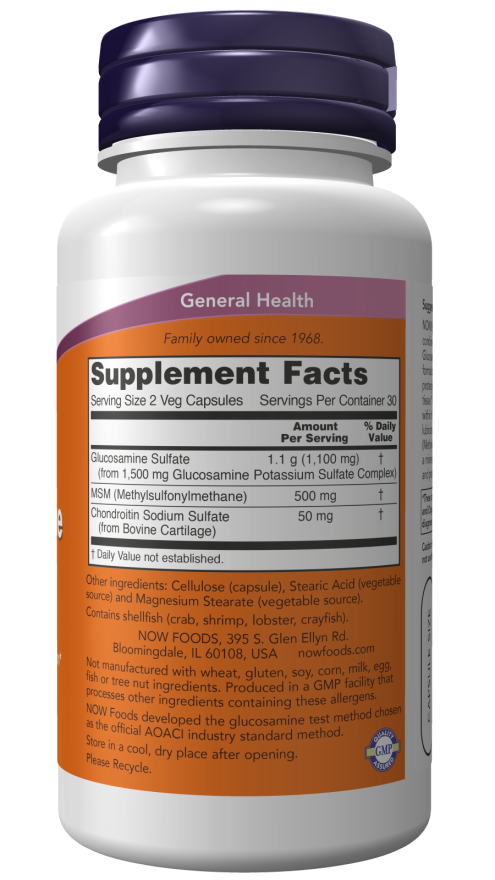 Now GLUCOS & M.S.M 750/250mg 180 VCAPS