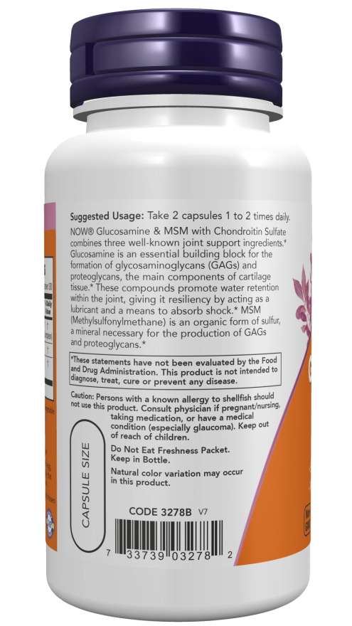 Now GLUCOS & M.S.M 750/250MG 60 VCAPS