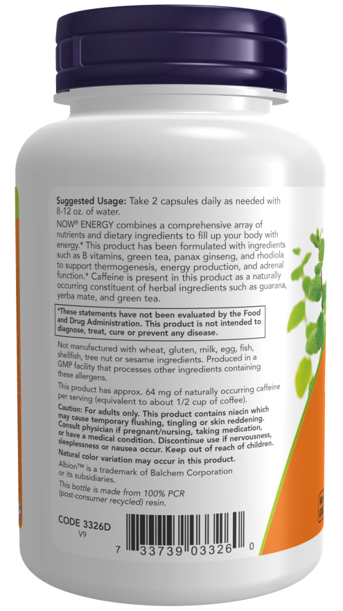 Now ENERGY - METABOLIC DIET 90 VCAPS