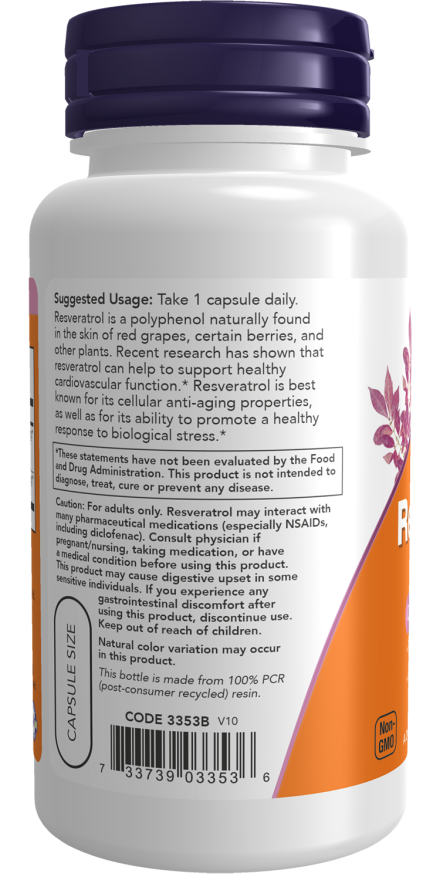 Now RESVERATROL 200mg 60 VCAPS