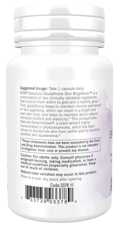 Now GLUTATHIONE SKIN BRIGHTENER W/ CERAMOSIDES 30 VCAPS