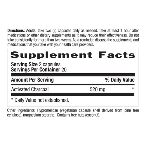 Country Life ACTIVATED CHARCOAL 260MG 100 Capsule