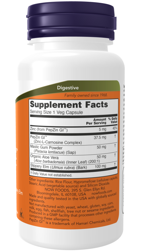 Now GASTRO COMFORT WITH PEPZIN GI 60 VCAPS