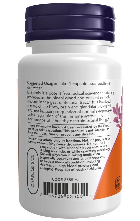 Now MELATONIN 5mg 180 VCAPS