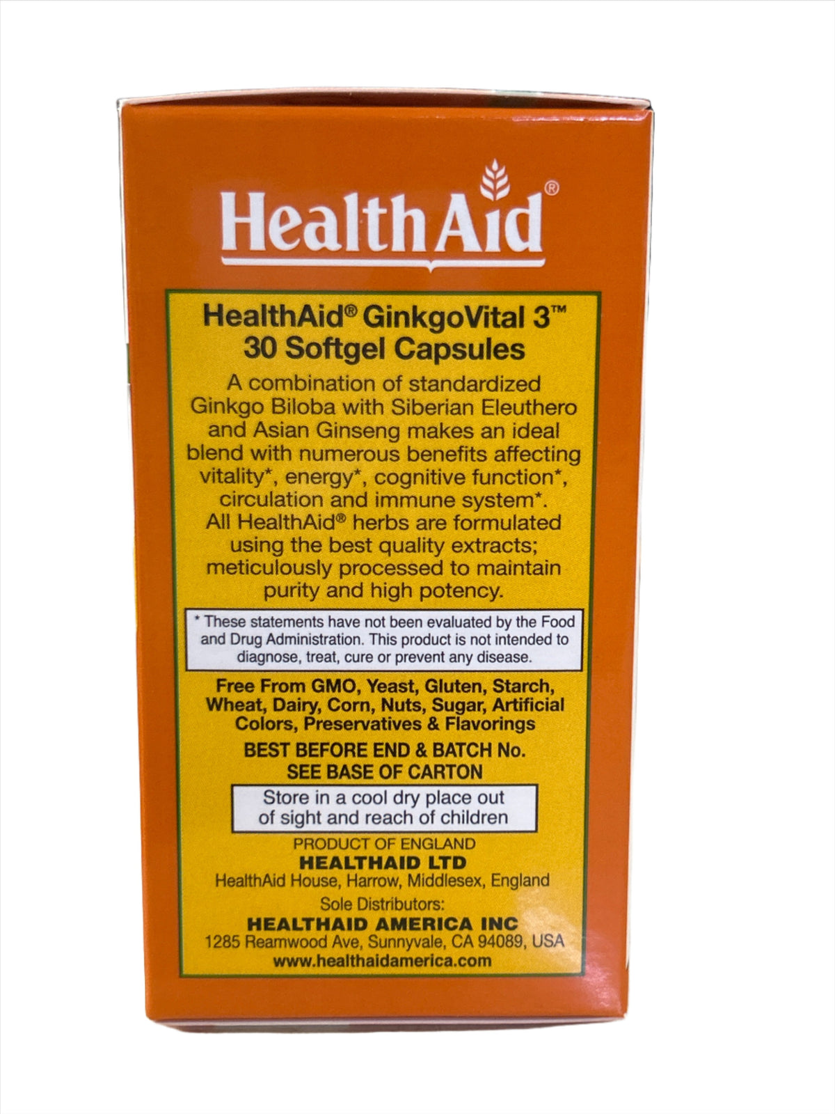 Ginkgo Vital 3 con eleuterococo siberiano y ginseng, 30 cápsulas blandas