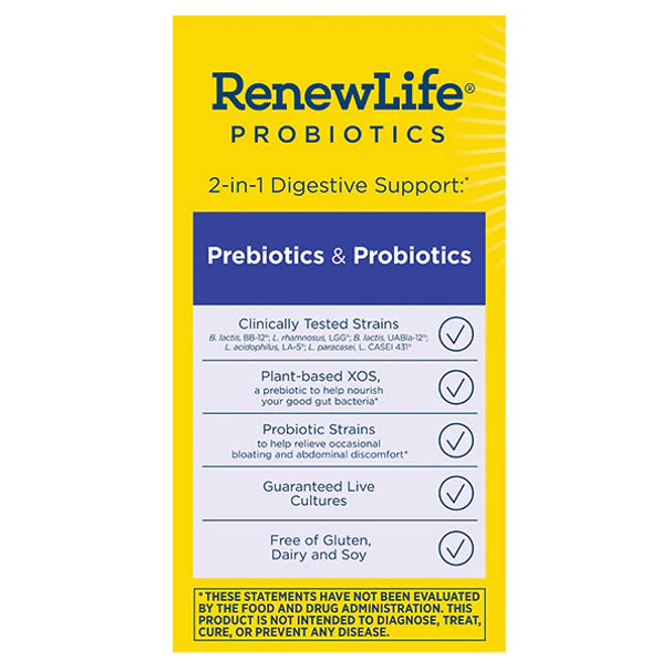 Renew Life DAILY BALANCE PROBIOTICS + PREBIOTICS 60 CT