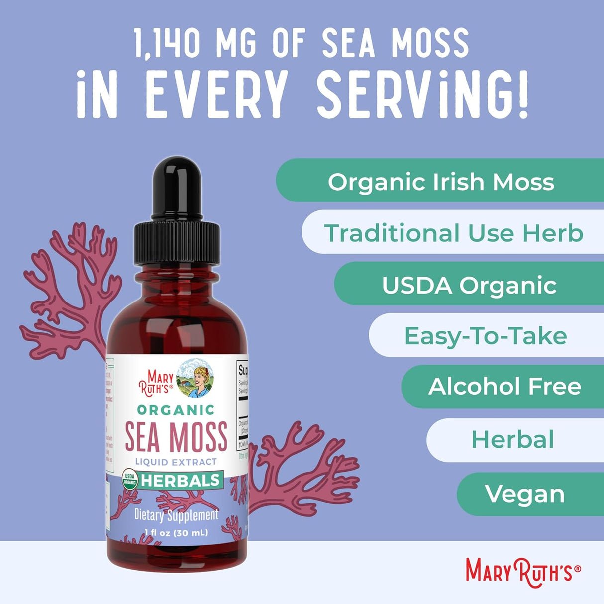 MaryRuth Organic Sea Moss Liquid Drops (1 oz)