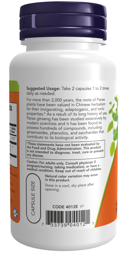 Now PANAX GINSENG 500 mg 100 VCAPS