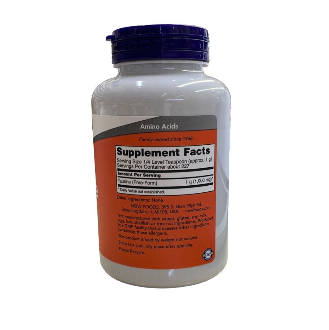 Taurina en polvo puro, salud del sistema nervioso, polvo, 8 oz