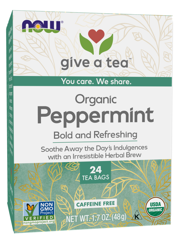 Now PEPPERMINT TEA BAGS ORGANIC 24 BAGS