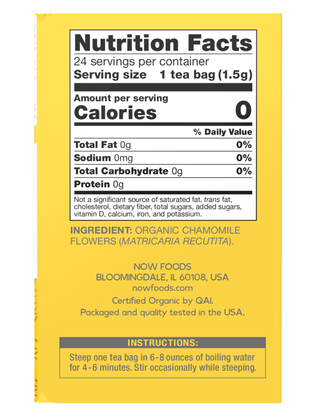 Now CHAMOMILE TEA BAGS ORGANIC 24 BAGS