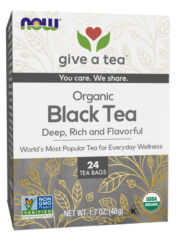 Now BLACK TEA BAGS ORGANIC 24 BAGS