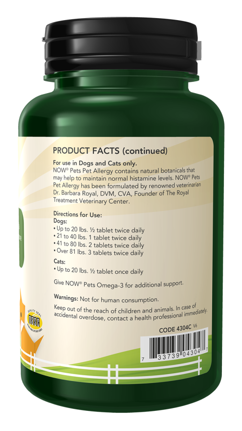 NOW PETS ALLERGY 75 TABS