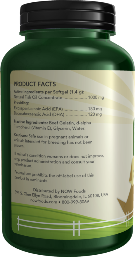 NOW PETS OMEGA 3 180 SOFTGELS