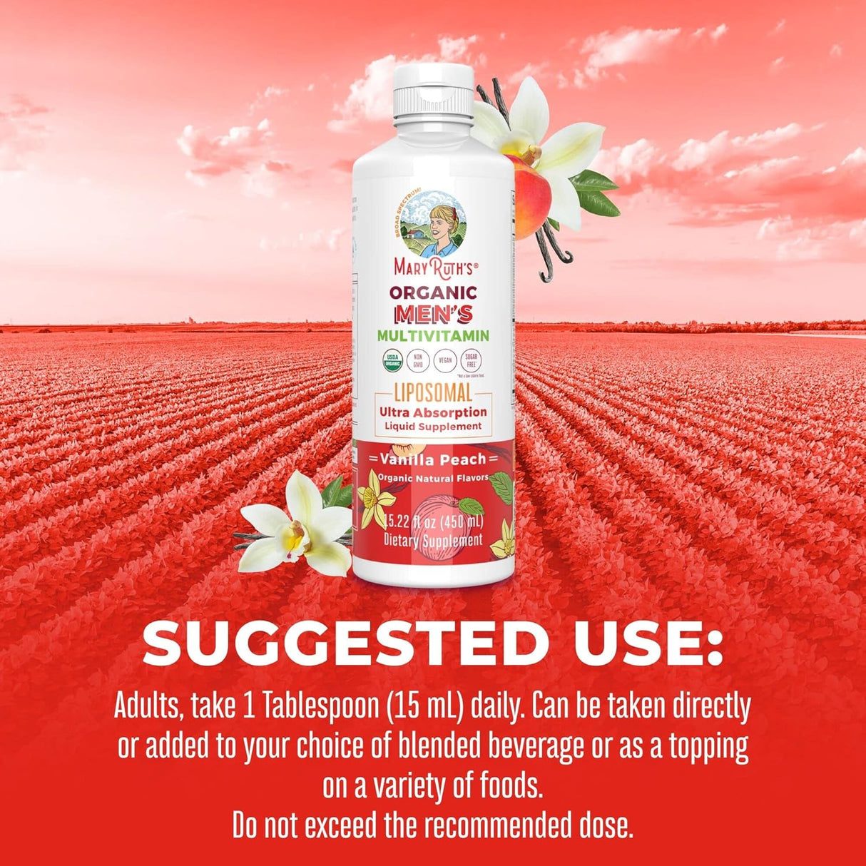 MaryRuth Organics Organic Men's Multivitamin Liposomal (15.22 oz)