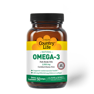 Country Life OMEGA-3 FISH OIL 1000MG 50 Softgel