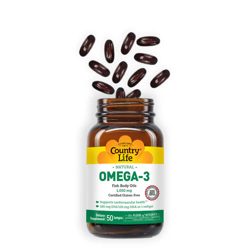 Country Life OMEGA-3 FISH OIL 1000MG 50 Softgel