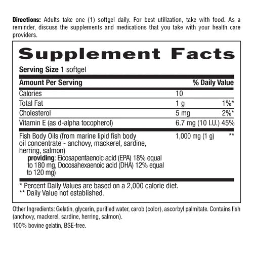 Country Life OMEGA-3 FISH OIL 1000MG 50 Softgel