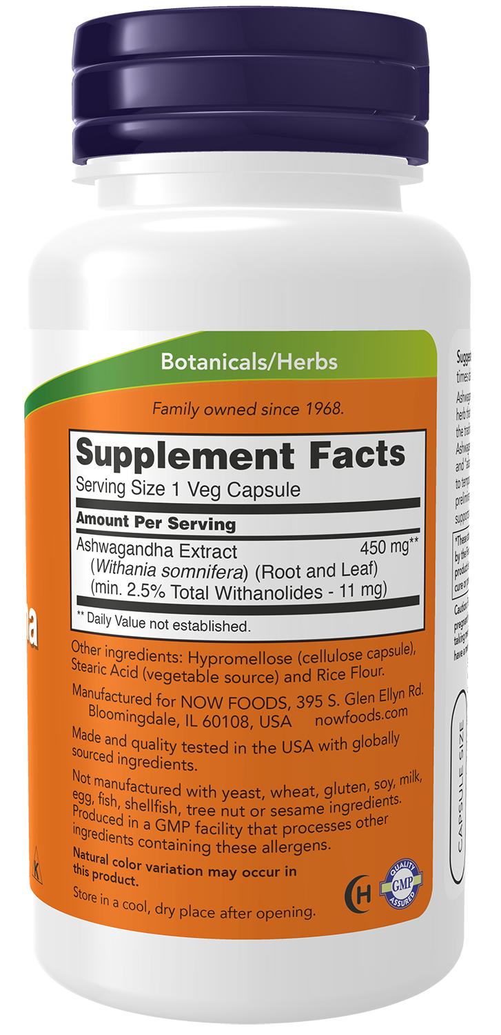 Now ASHWAGANDHA EXT 450MG 180 VCAPS