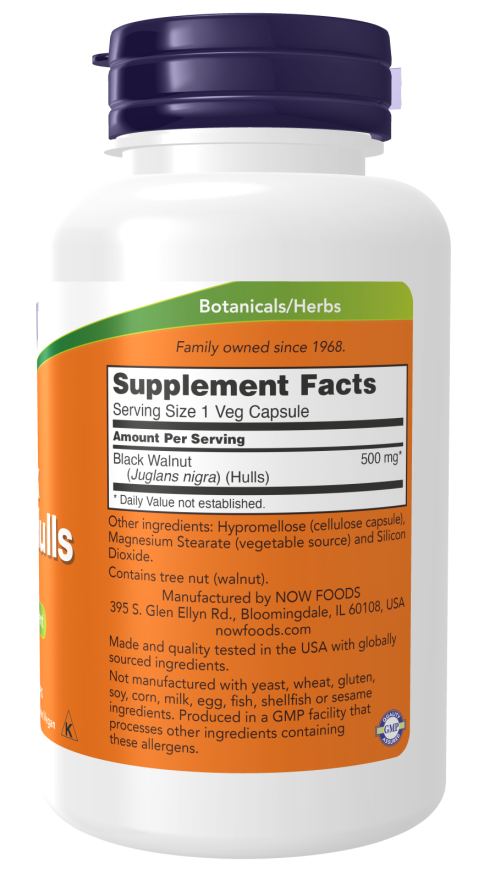 Now BLACK WALNUT HULLS 500MG 100 VCAPS