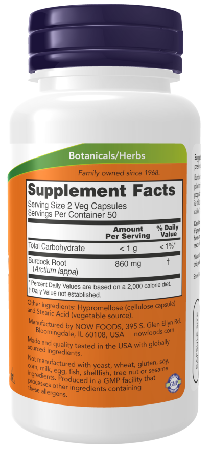 Now BURDOCK ROOT 430mg 100 VCAPS