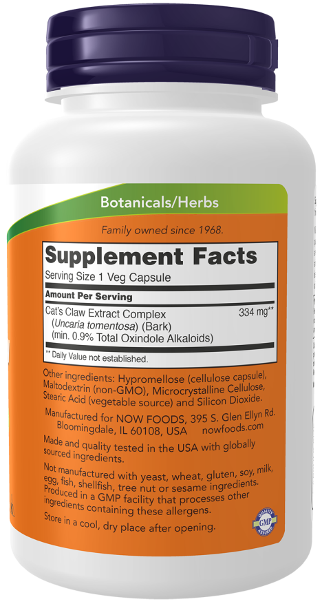 Now CAT'S CLAW EXTRACT 120 VCAPS