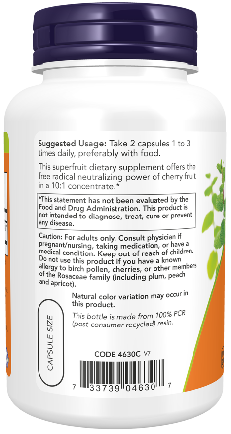 Now CHERRY CONCENTRATE 750MG 90 VCAPS